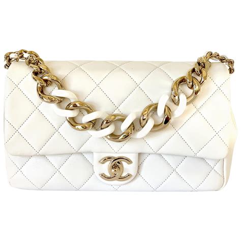 white chanel purse with gold chain|chanel black handbag chain strap.